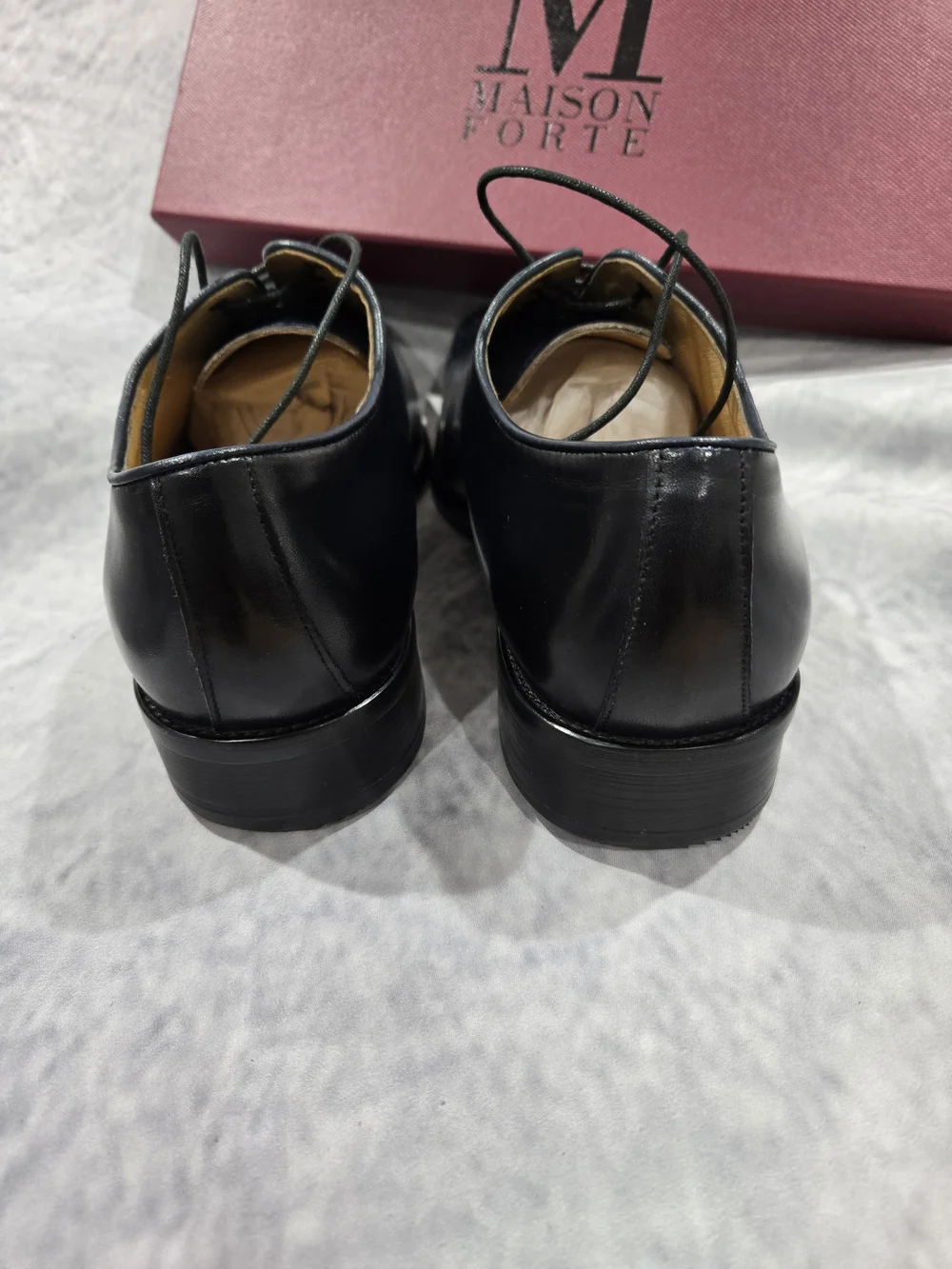 Maison Forte navy blue wholecut oxford dress shoes
